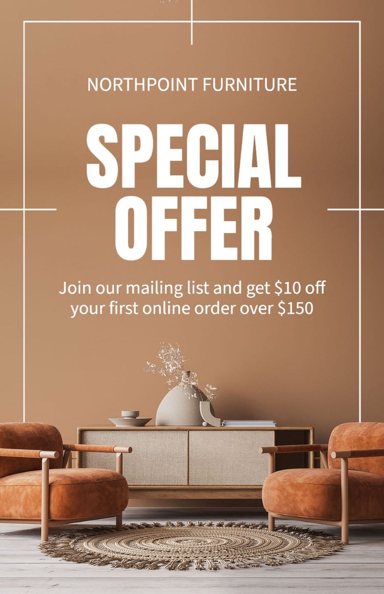 Brown Furniture Special Offer Poster