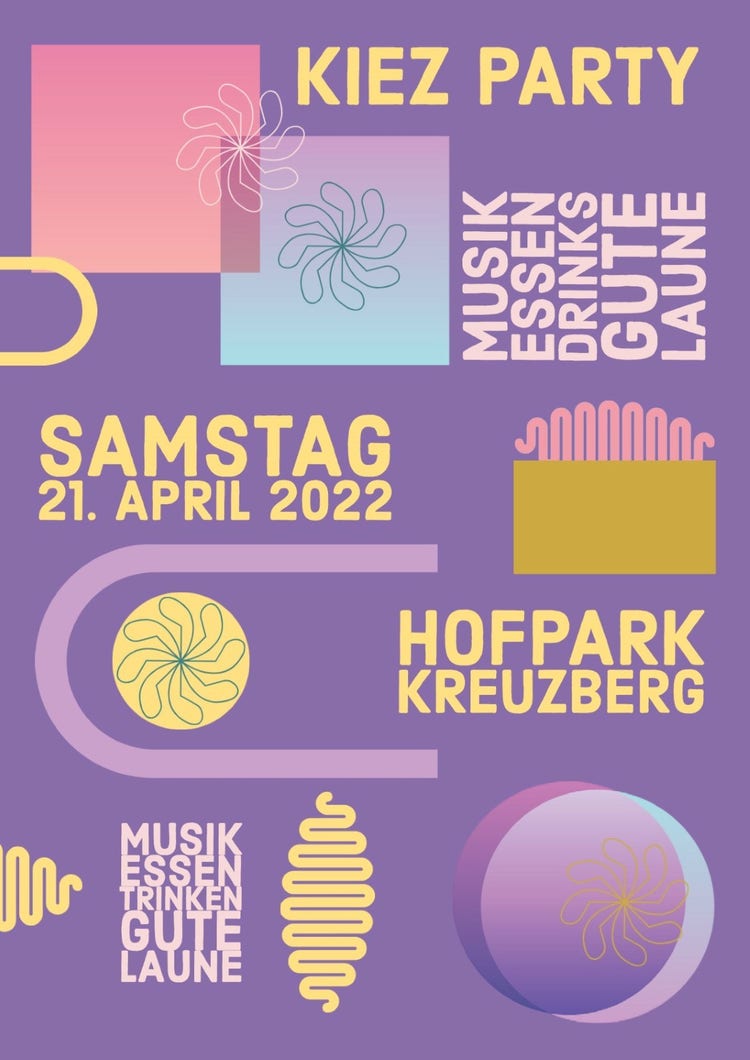 Pink Purple Yellow Geometric Party Event Poster