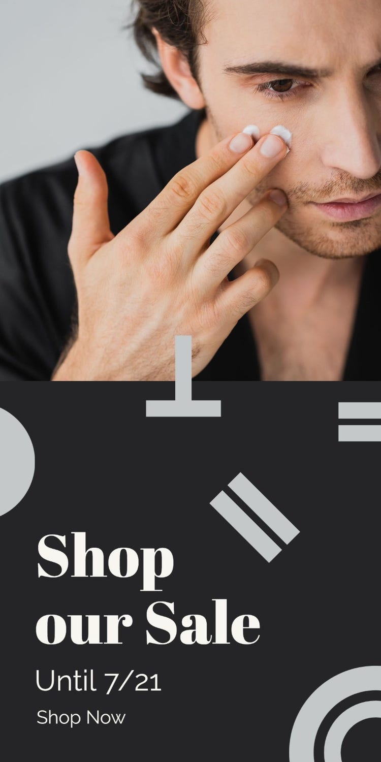 Black & Grey Skincare Sale Web Ad