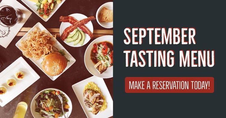 Grey and Red Tasting Menu Offer Facebook Banner