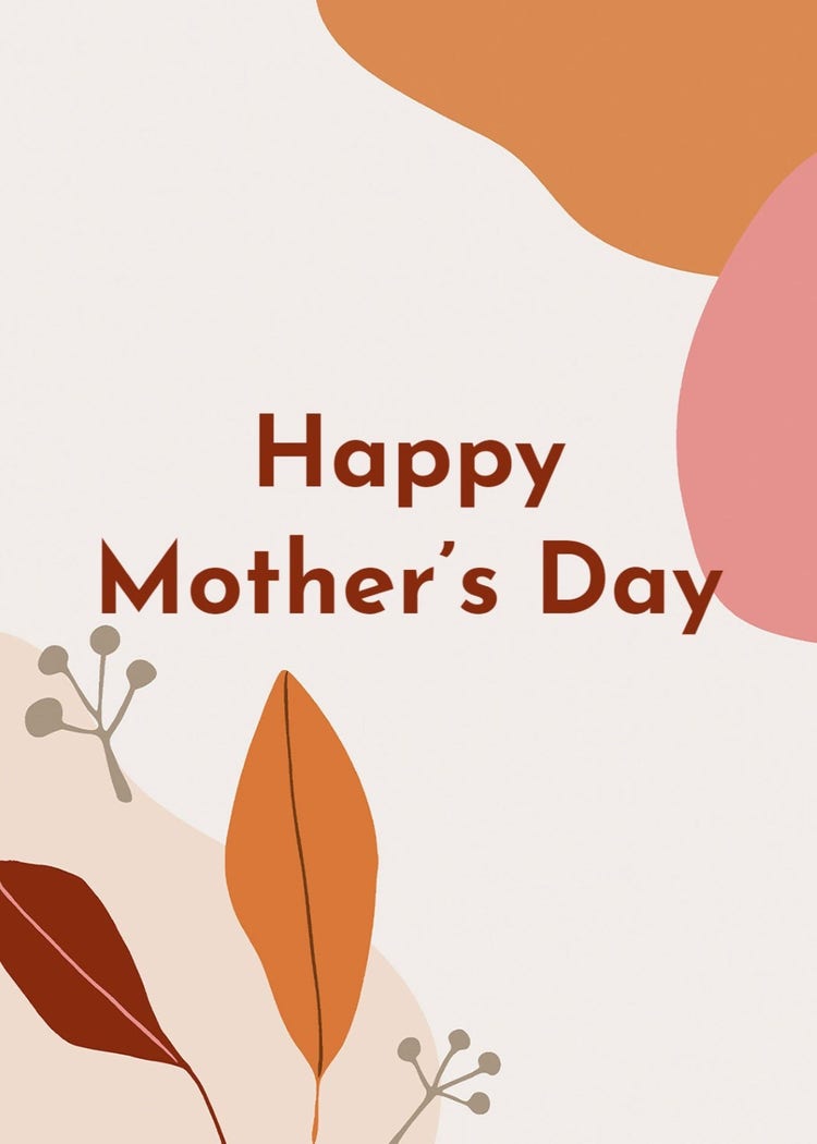Orange & Red Floral Mother's Day Greeting Card