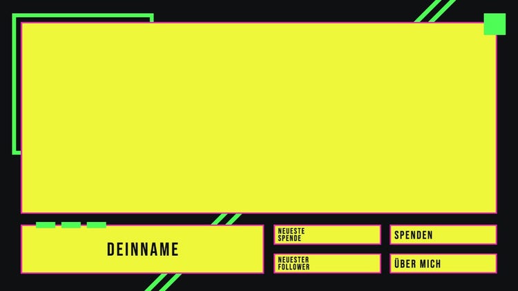 Green Yellow Pink Neon Colors Twitch Overlay