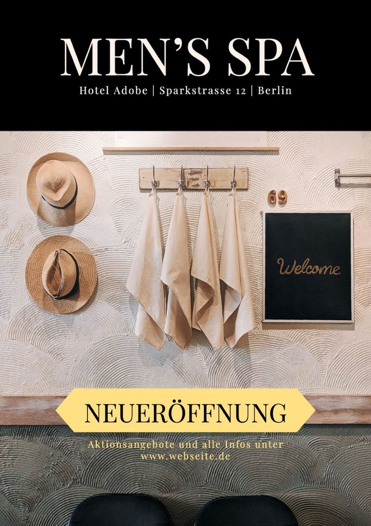 Beige & Black & Yellow Neat Men's Spa Flyer