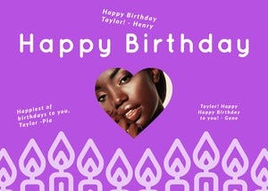 purple group birthday card Group Birthday Card