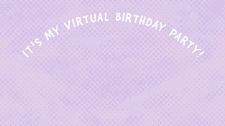 Lilac and White It’s My Virtual Birthday Party Zoom Background