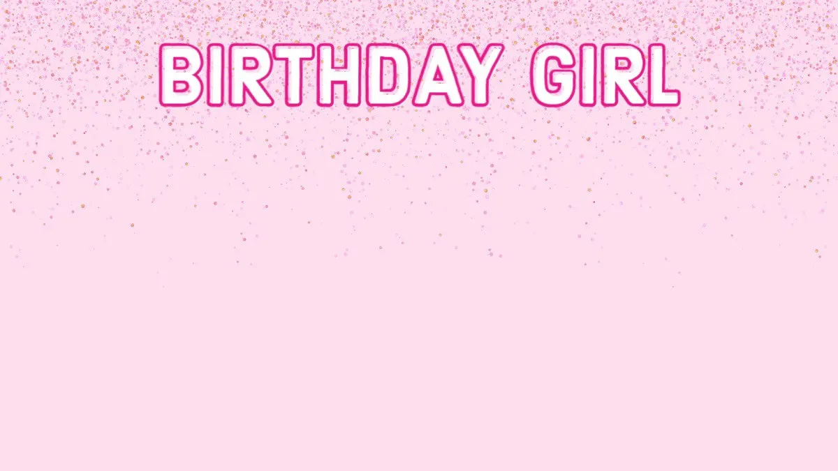 Pink White Confetti Birthday Girl Zoom Background 