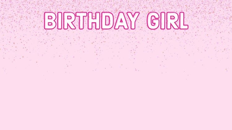 Pink White Confetti Birthday Girl Zoom Background
