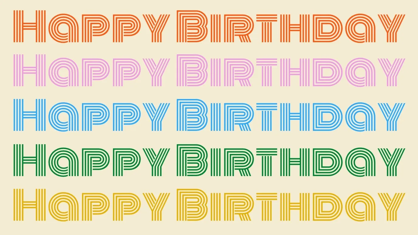 Colorful Typography Happy Birthday Zoom Background