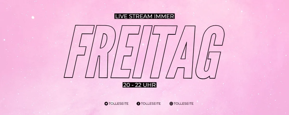 Pink and Black Outline Livestream Twitch Banner