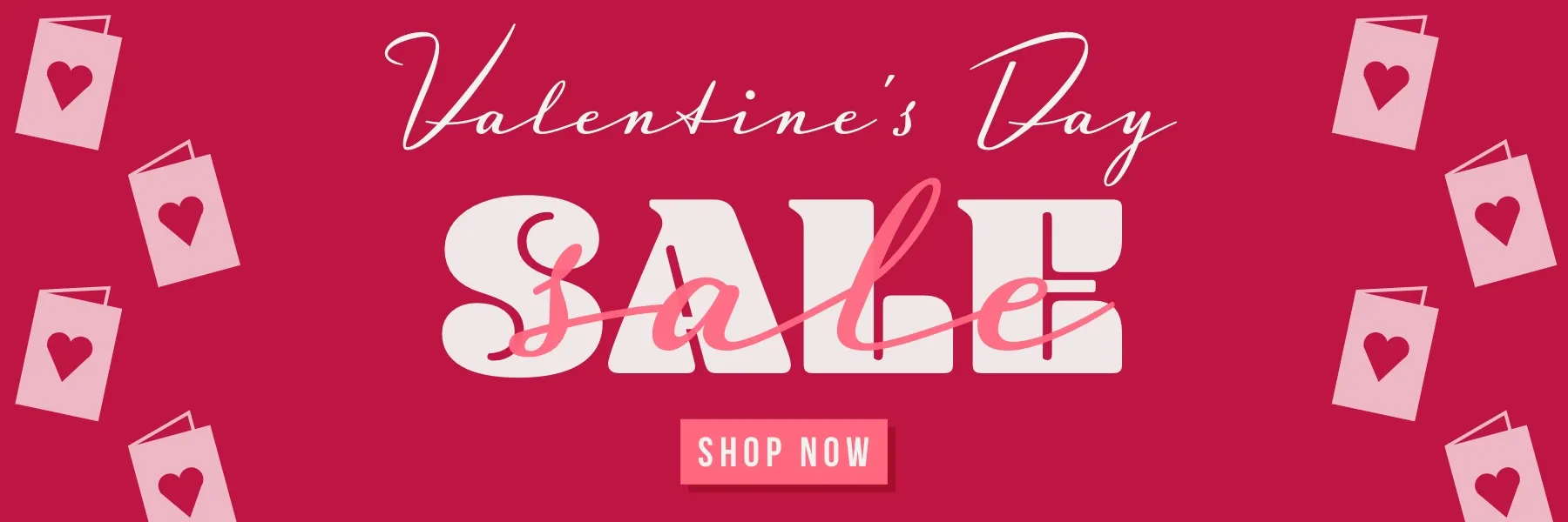 Pink and White Valentines Day Sale Web Banner