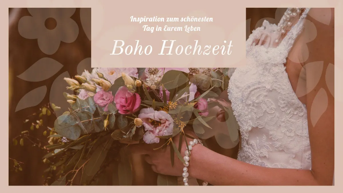 Old Rose and White Boho Wedding Bride Bouquet Youtube Channel Banner