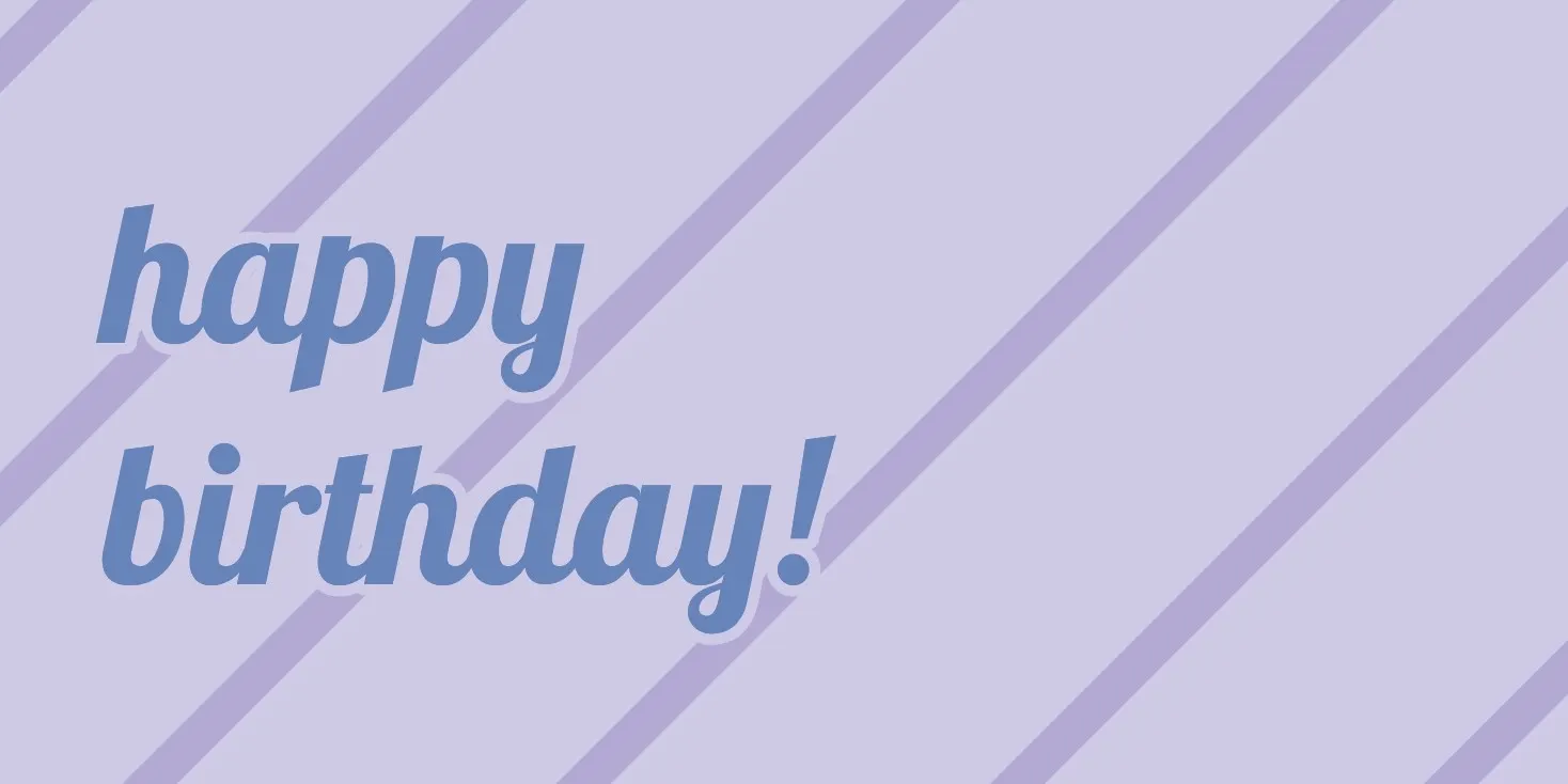 Blue Striped Happy Birthday Gift Tag