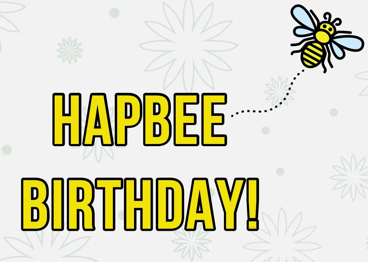 Yellow Bee Pun Happy Birthday Card