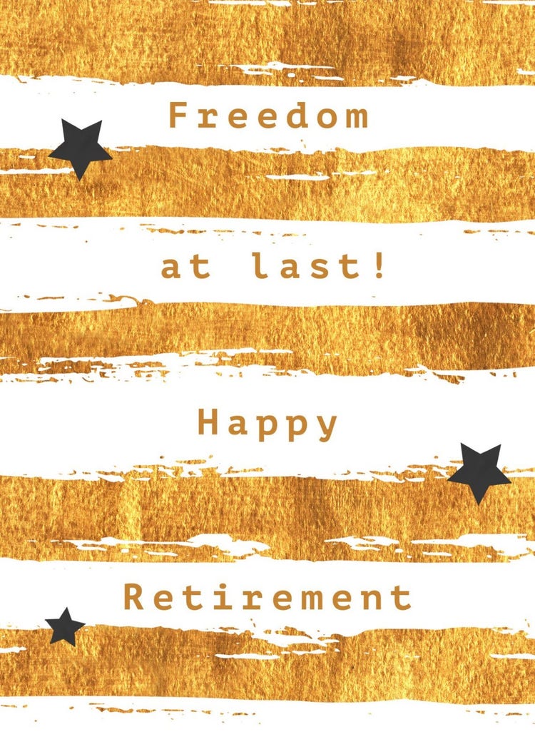 Black and Gold Retirement Card