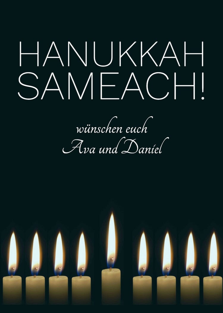 Black Candles Hanukkah Greeting Card