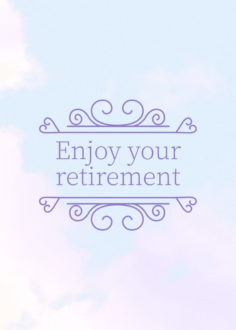 Purple Pastel Minimal Retirement Greeting Card