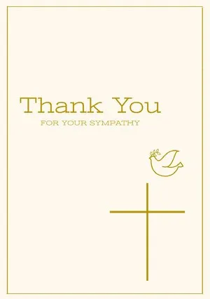 Gold and White Thank You for Attending Funeral Card Funeral Thank You Card
