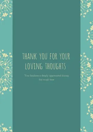 Blue and White Thank You Card Funeral Thank You Card