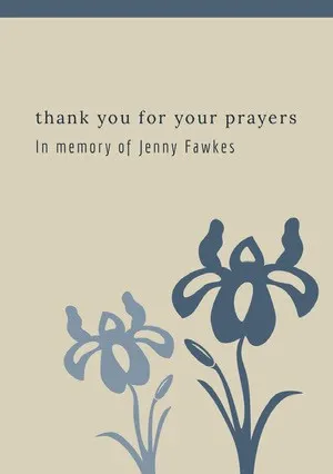 Blue and Grey Thank You Card Funeral Thank You Card