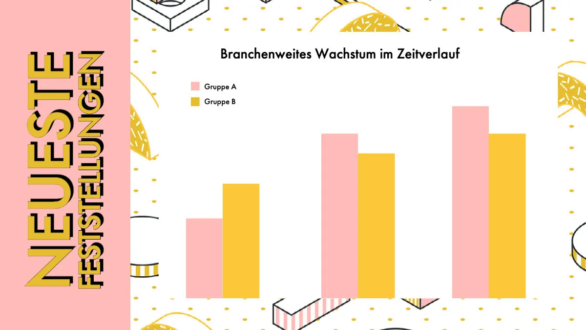 Yellow and Pink Business Bar Graph