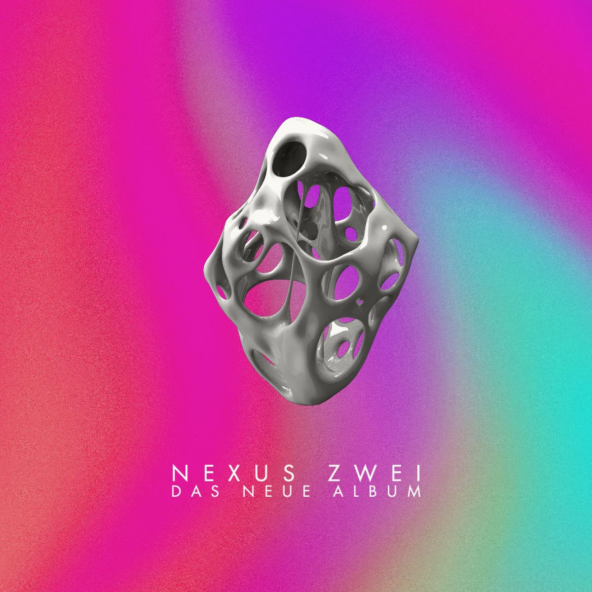 Colourful Grey 3D Abstract Album Cover