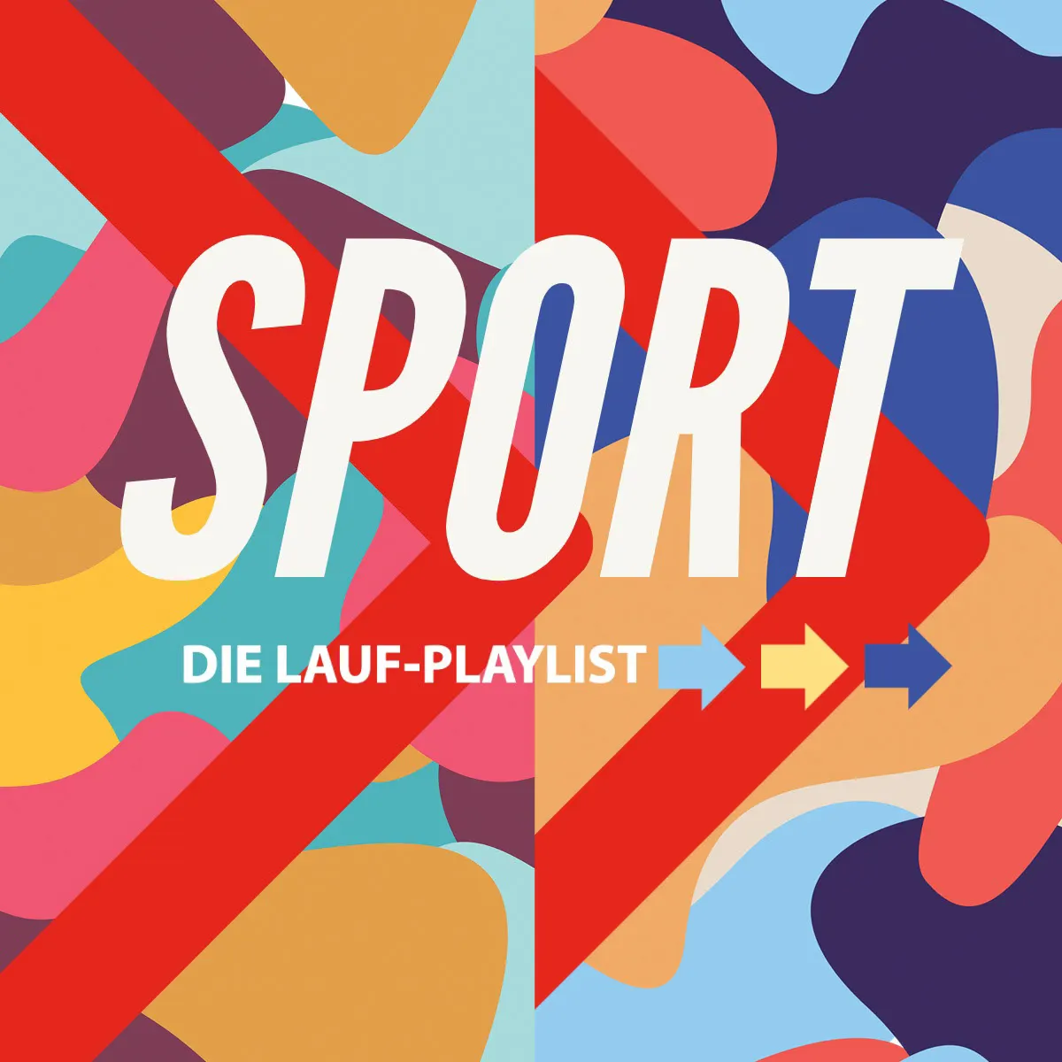 Colorful Red Blue Camouflage Sport Playlist Cover
