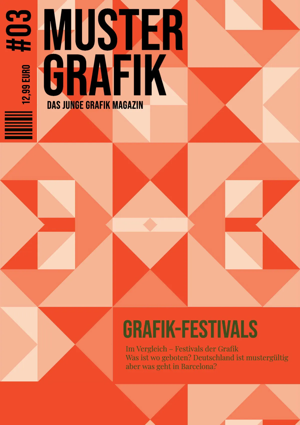Orange Geometric Pattern Graphic Design Magazine Cover