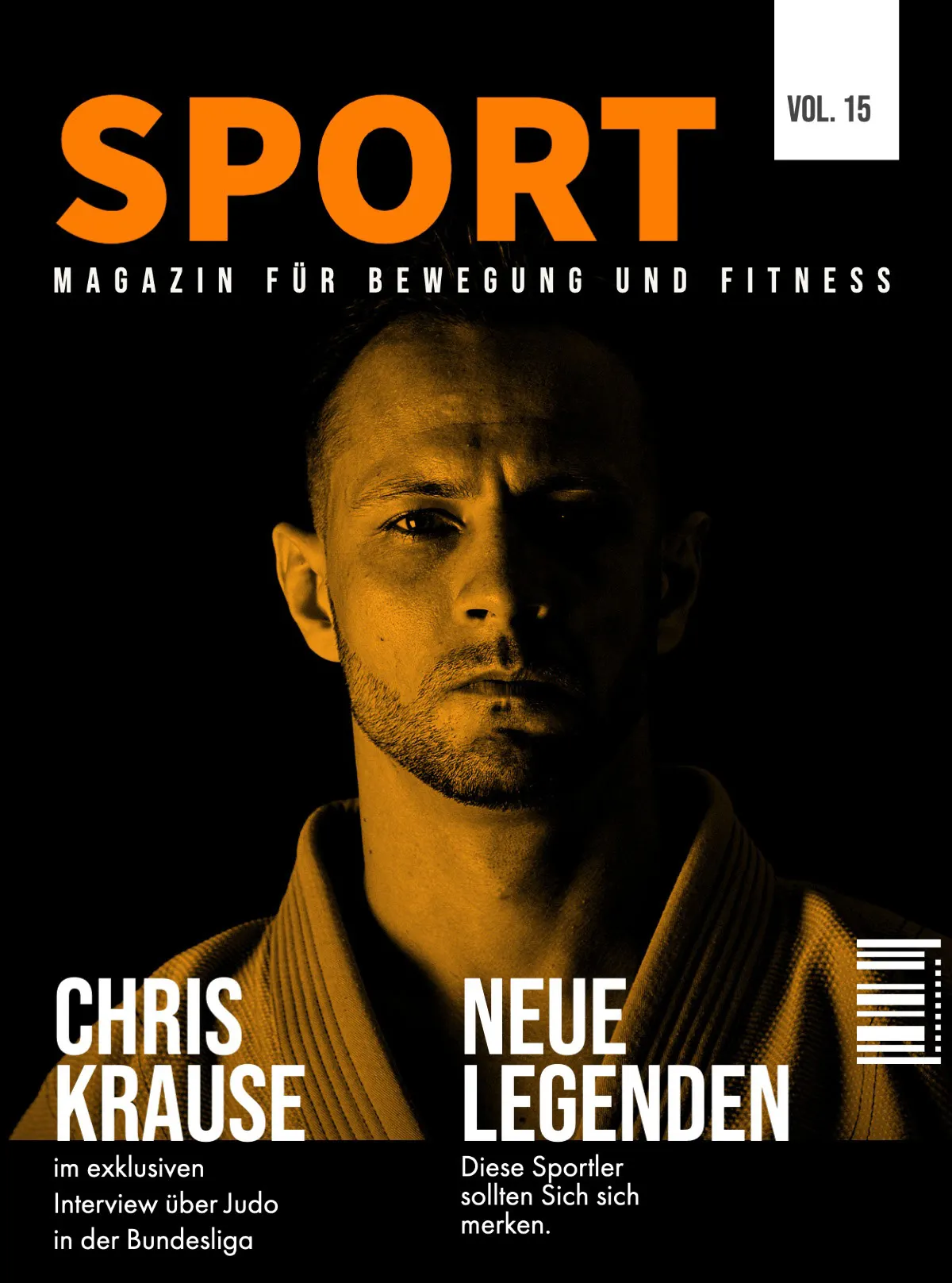 Black & White Sepia Sports Magazine Cover