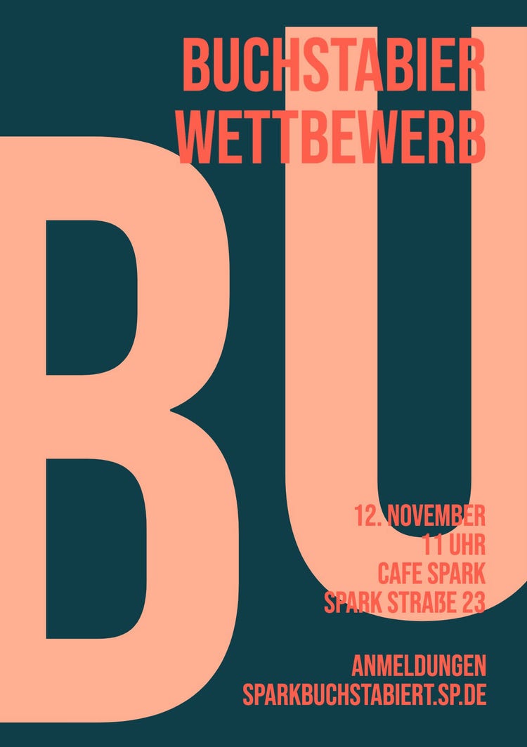 Blue and Orange Creative Typographic Flyer