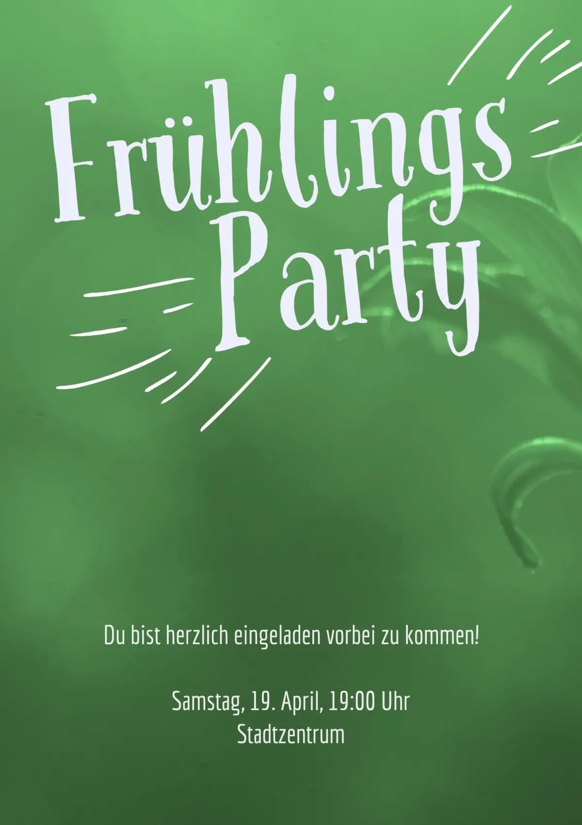 Green Spring Party Flyer Invitation