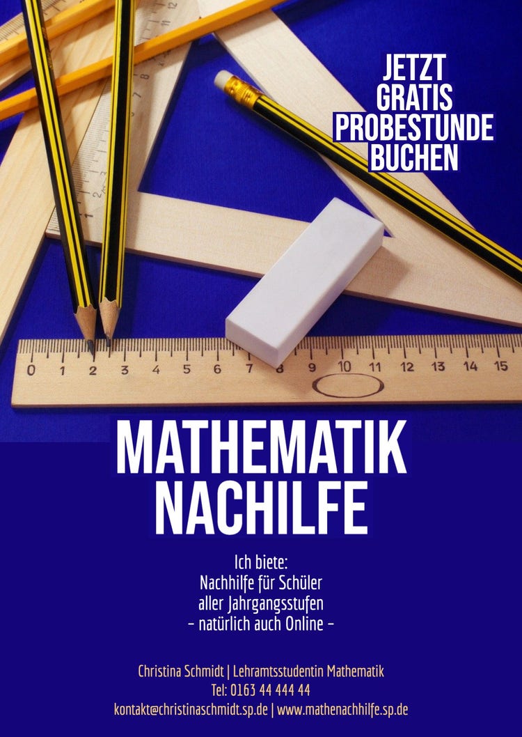 Blue White Math Tutoring Photo Flyer