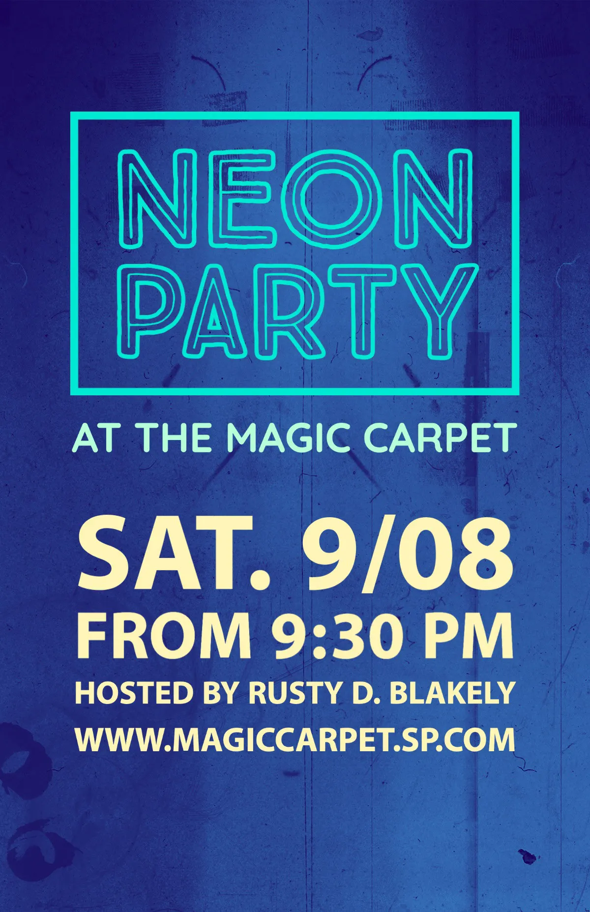 Blue Neon Party Event Flyer