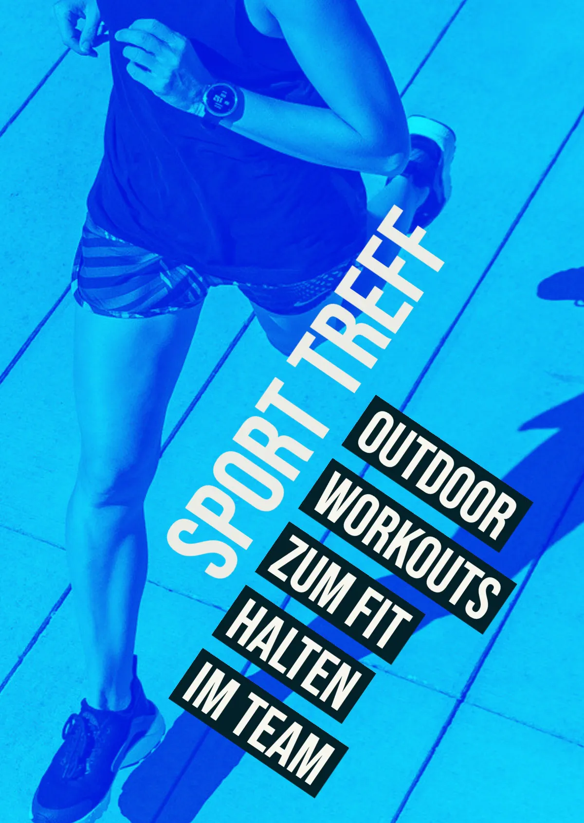 Blue Simple Dynamic Typography Sports Flyer