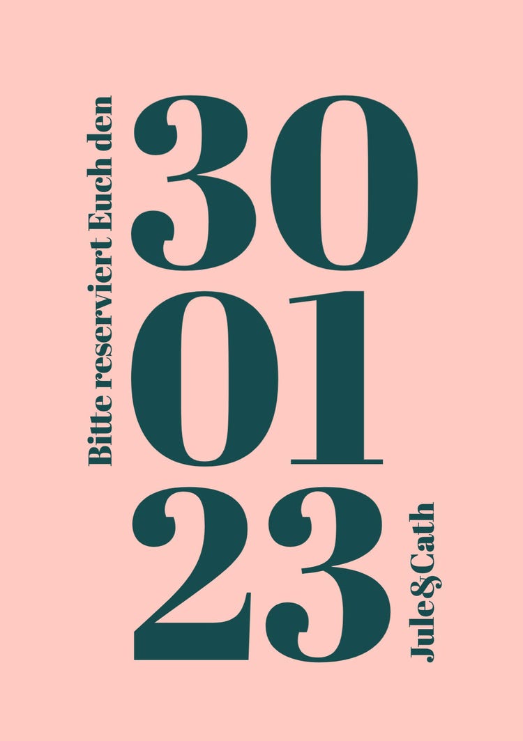 Pink and Green Bold Typography Event Save The Date