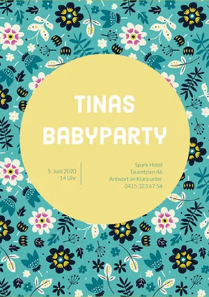 floral patterned baby shower invitations  Einladung zur Babyparty