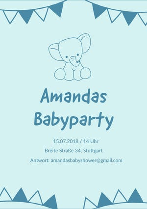 baby elephant baby shower invitations Einladung zur Babyparty