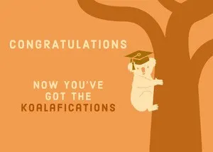 Orange and White Congratulations Card Graduation Invitation