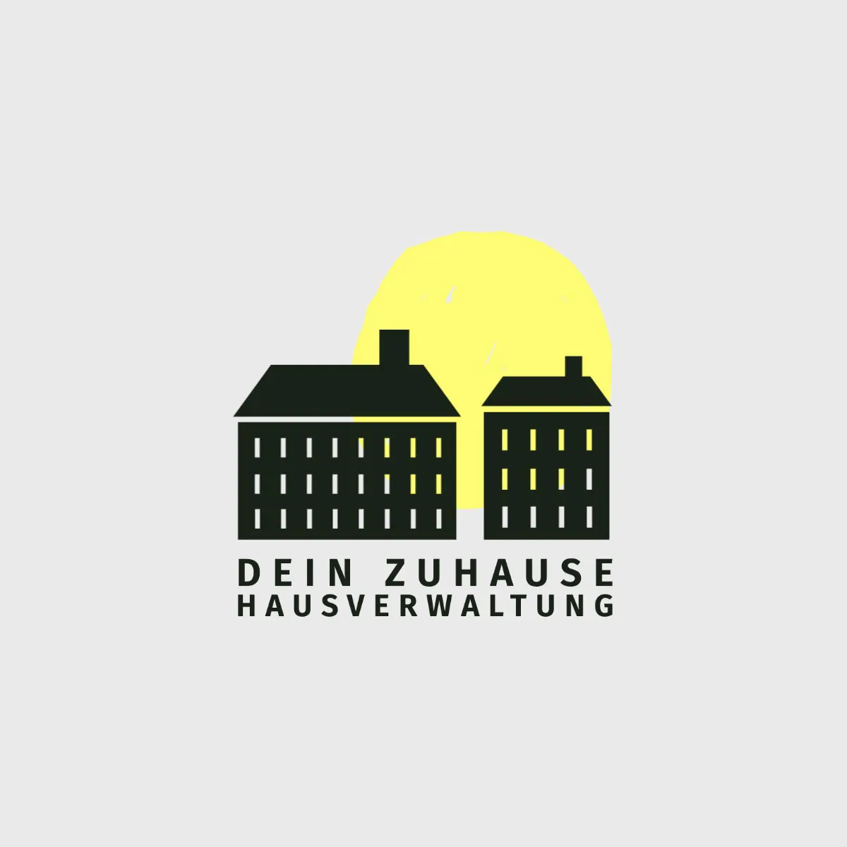 Black and Yellow Silhouette Building Management Logo