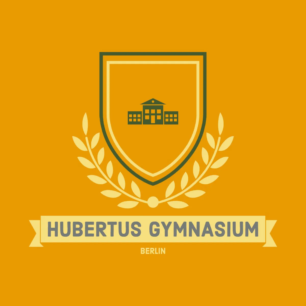 Yellow Orange School Crest Logo