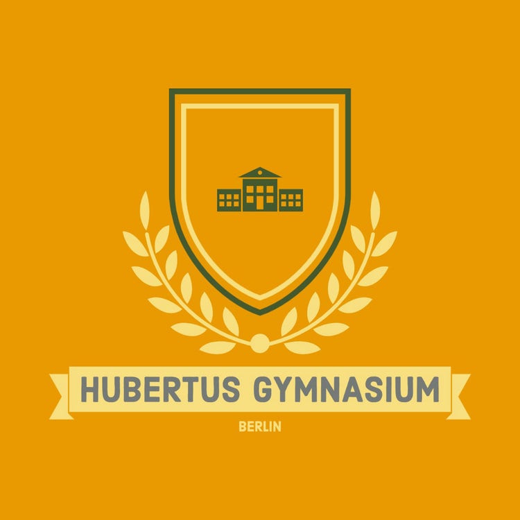 Yellow Orange School Crest Logo
