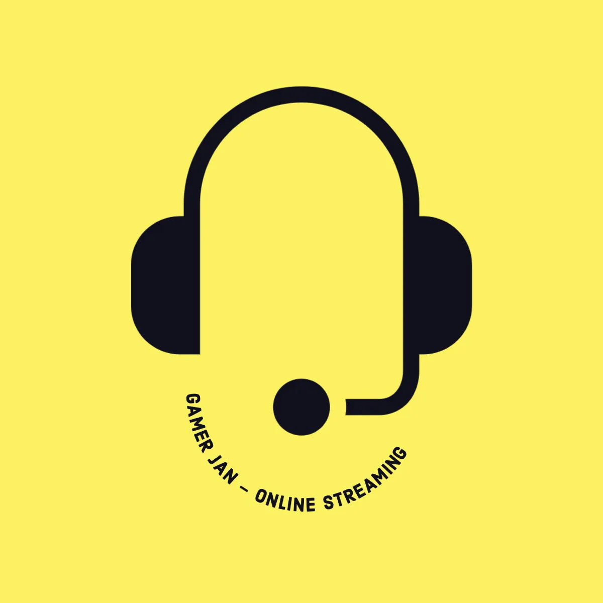 Yellow Black Headphones Game Streaming Logo