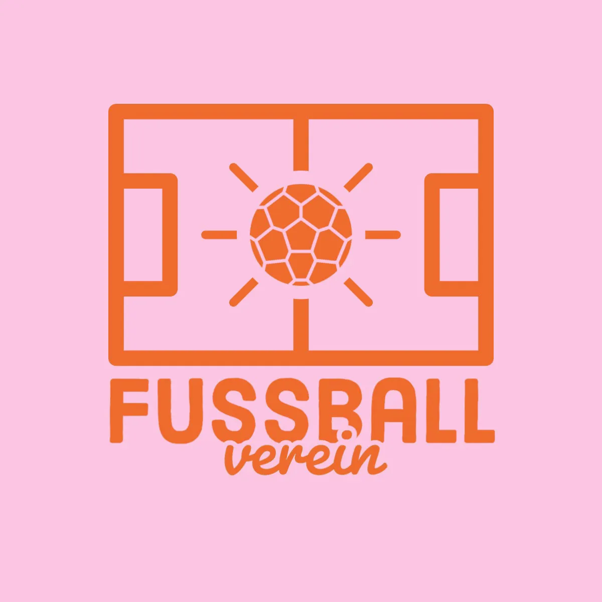 pinkt orange football field illustration Soccer Logo