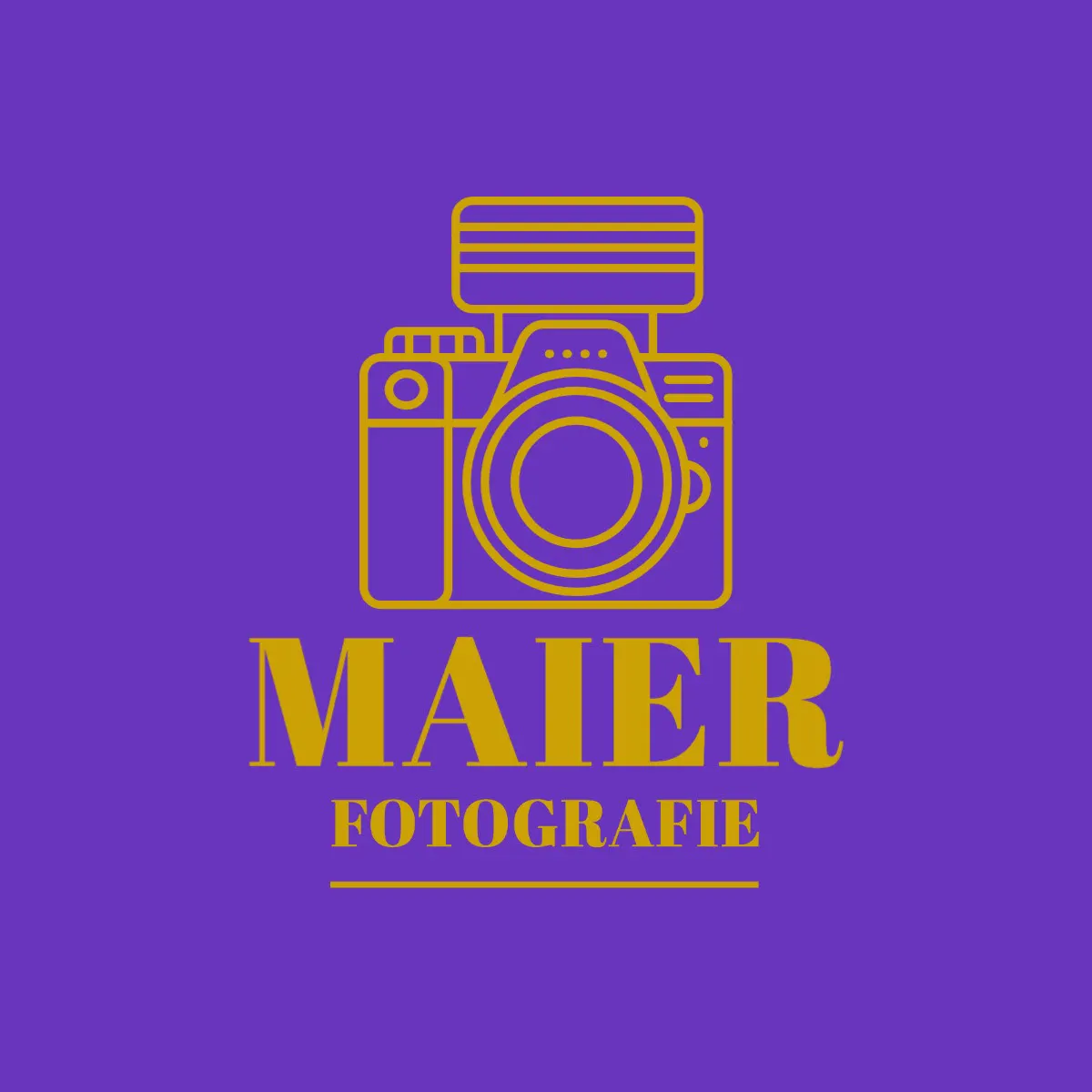 Purple and Gold Modern Photography Logo