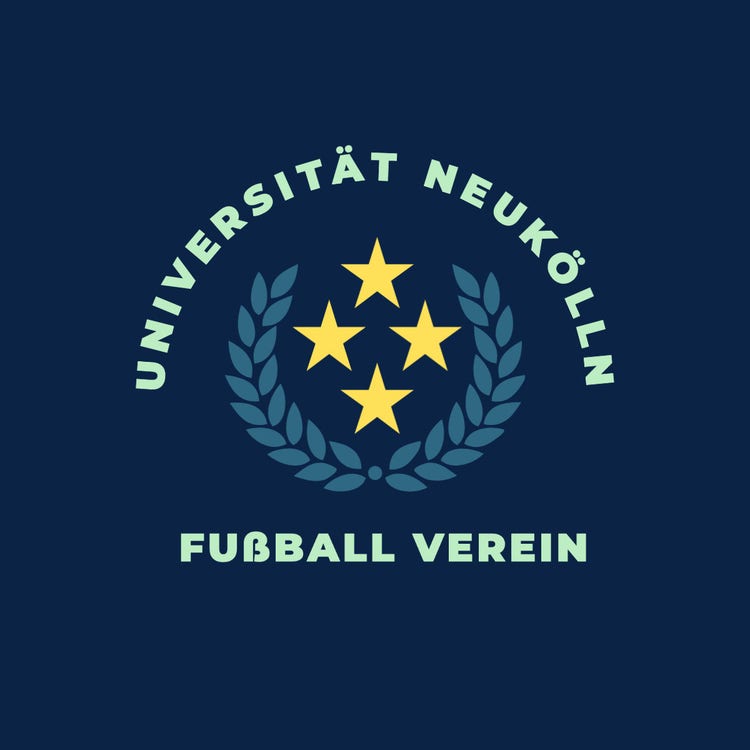 Dark Blue Wreath University Sports Team Logo