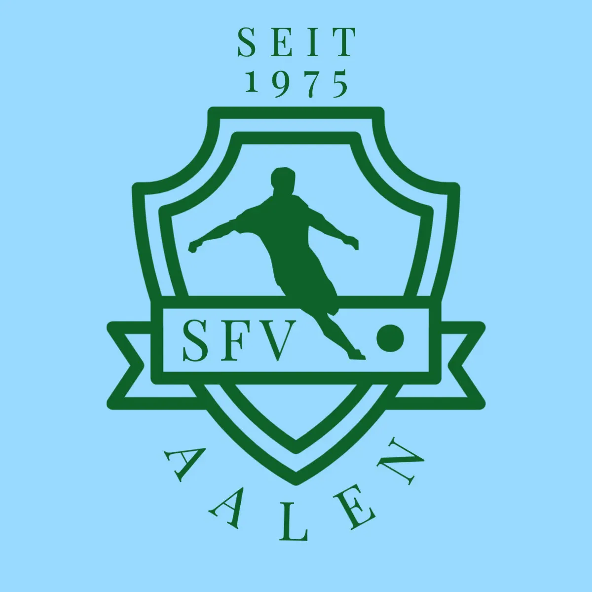 blue green player icon emblem illustration Soccer Logo