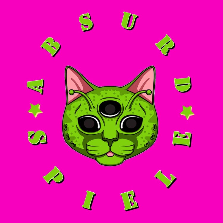 Neon Pink Alien Cat Gaming logo