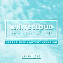 Blue and White Whitecloud Minimal Logo Instagram Square
