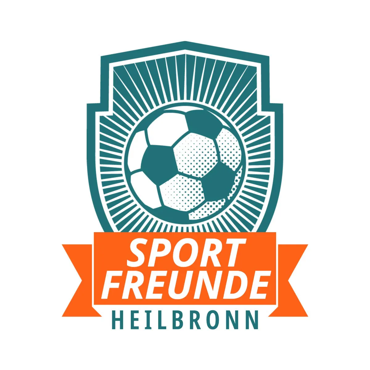 Teal and Orange Sports Soccer Logo