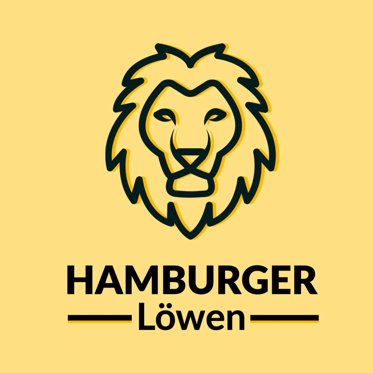 Yellow Hamburg Lions Team Logo