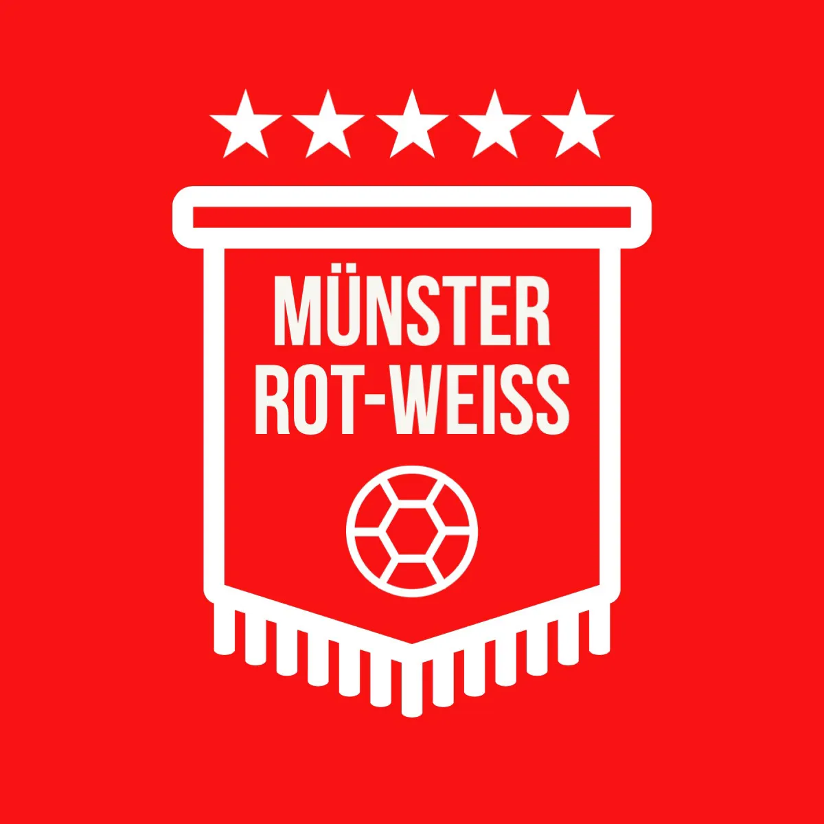 Red and White Emblem Soccer Logo